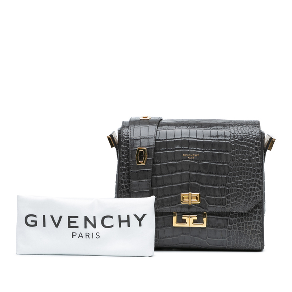 Pre-Loved Givenchy Medium Croc Embossed Eden Crossbody - Picture 8 of 8